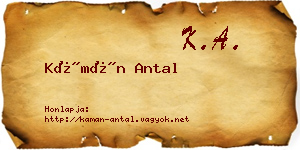Kámán Antal névjegykártya